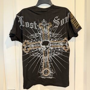 Bullseye Black Graphic T-Shirt with rhinestones M